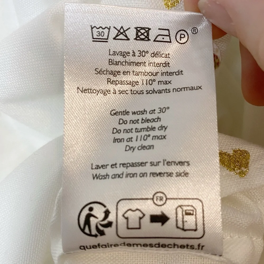 Sezane Chlo Gold Hearts Embroidered Shirt - Picture 11 of 12